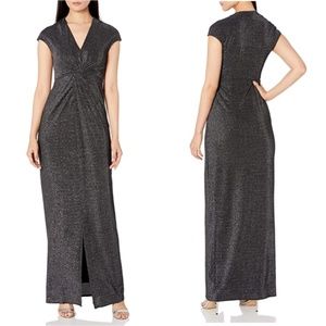 Halston Heritage Women's A-line Metallic Gown